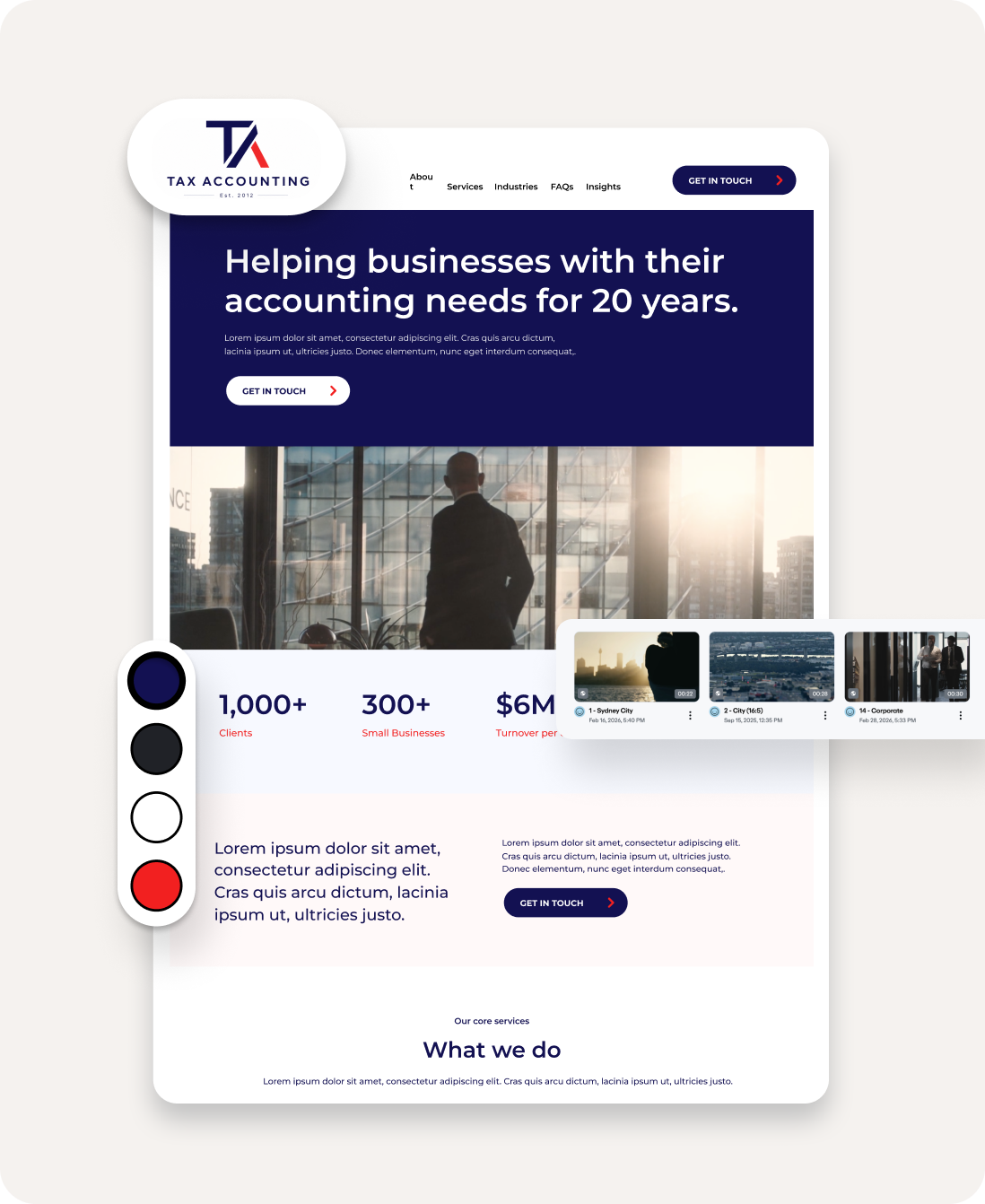 Customise your accountant website template design to your own brand