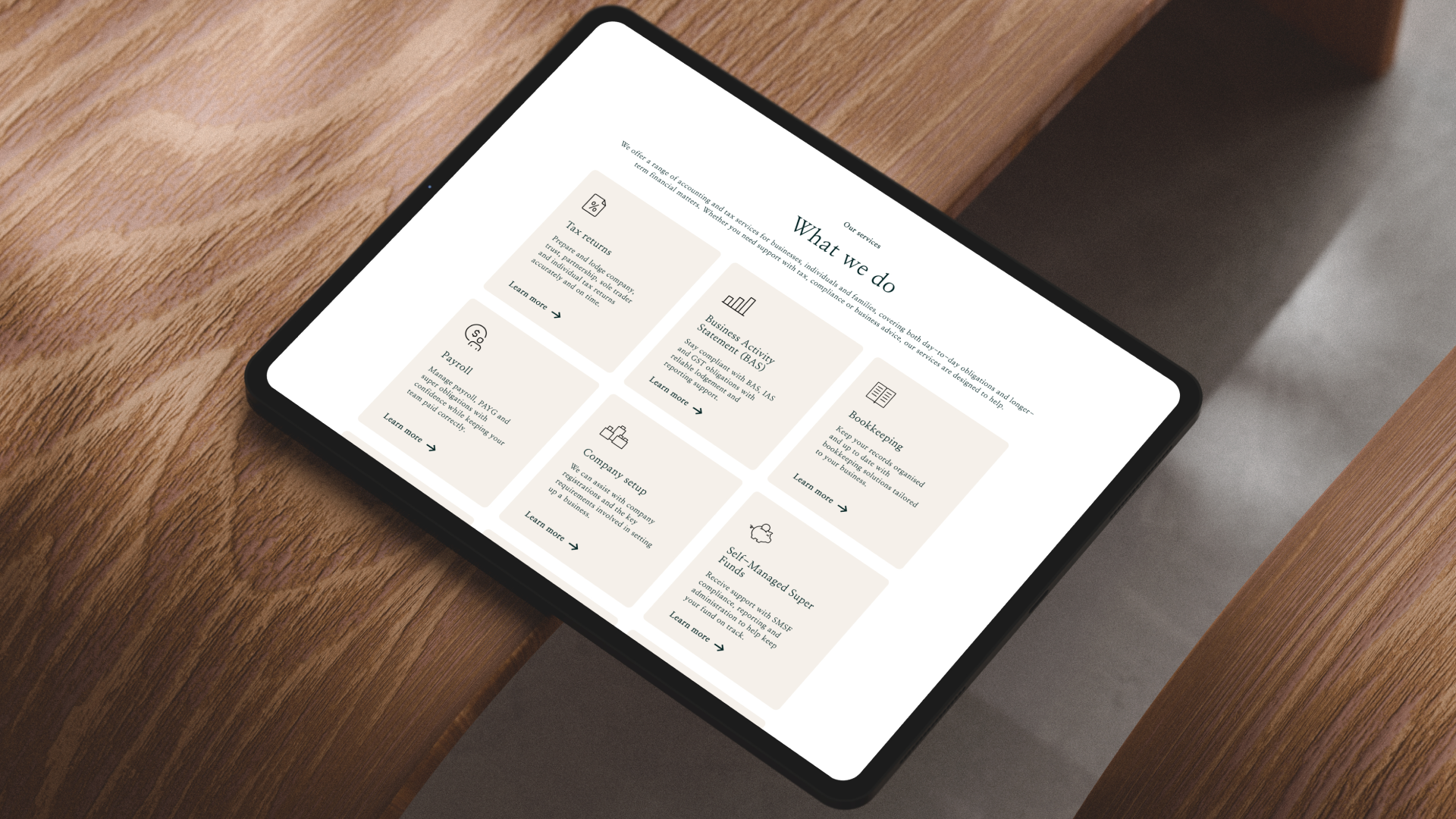 Pre-designed website template for accounting firms